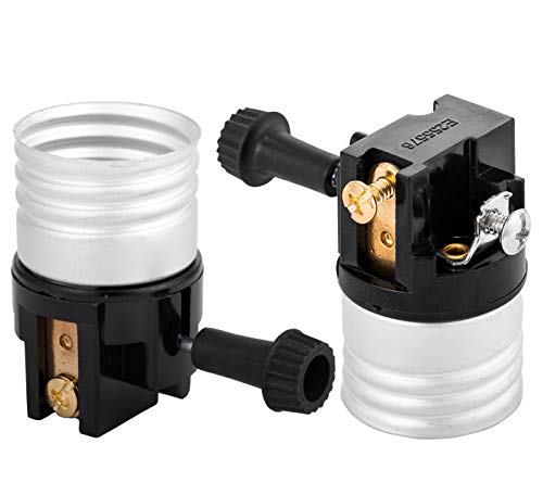 2 pack) 3 way socket replacement for lamp, Medium Base Interior Only, Incandescent Lamp holder, Removable Turn Knob, 2-Circuit. (2 Count)