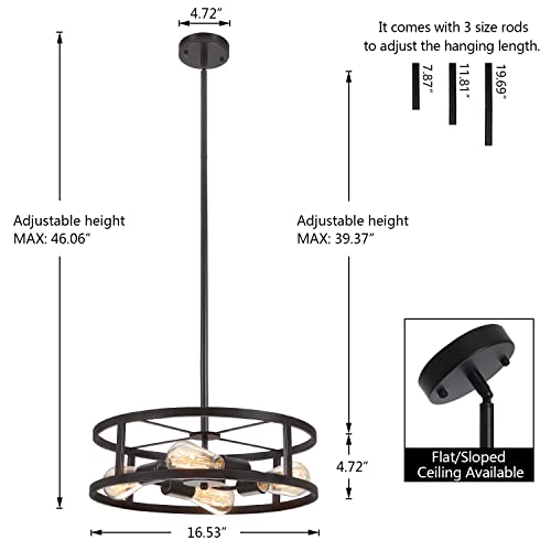 Black Semi Flush Mount Ceiling Light