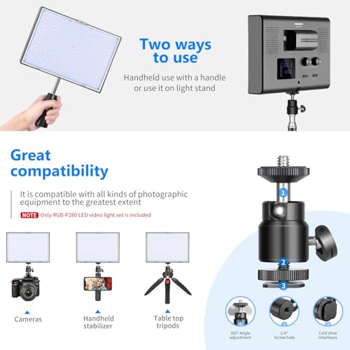 2 Pack RGB Video Light with Tripod Stands NP (2 Count)