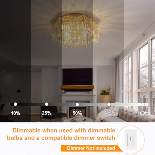 Flush Mount Crystal Chandelier