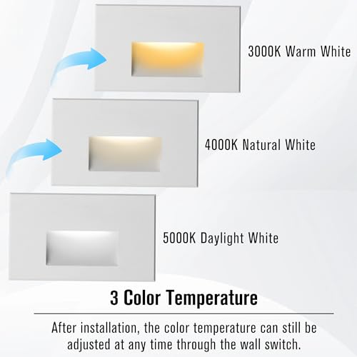 Step Lights Outdoor Indoor Stair Light LED 120V Dimmable 3CCT 6PACK (6 Count)