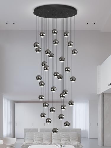 Modern Chandeliers for High Ceiling LED Dimmable Globe Chandeliers Large Pendant Light for Entrance Hallway Foyer Staircase