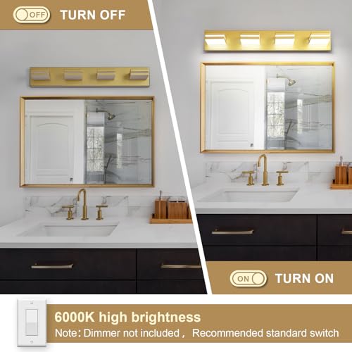 Modern LED Gold Acrylic Bathroom Lights Fixtures 4