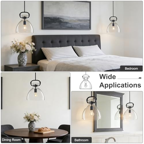 9.8'' Glass Pendant Lights Kitchen Island