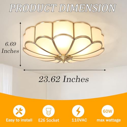 Mid Century Modern Brass Ceiling Light Fixture