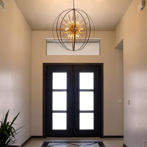 43.3" Black Gold Globe Sputnik Chandelier