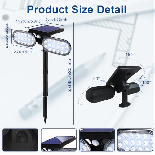 Motion Solar Lights Outdoor (2 Count)
