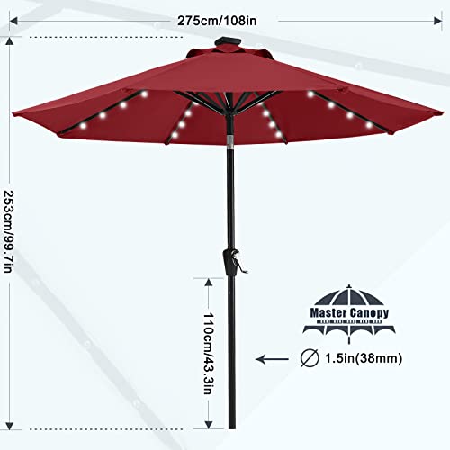 9ft Patio Umbrella with Solar Lights