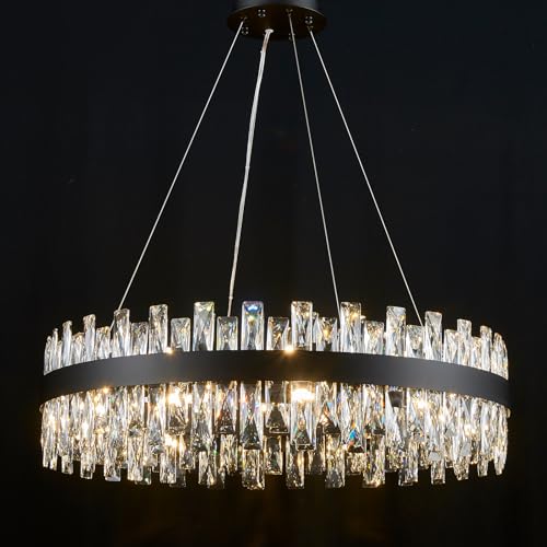 Modern Black Crystal Chandelier Lights