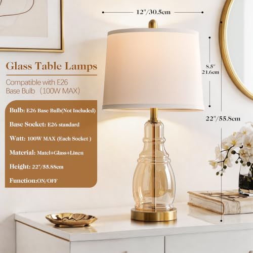 Glass Table Lamp Set of 2
