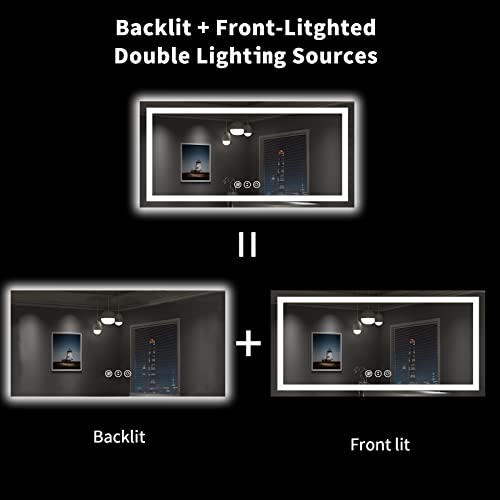 55"X30" LED Bathroom Mirror with Lights