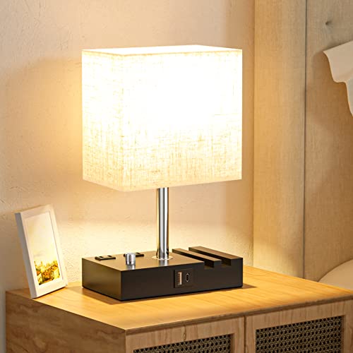Beige Bedside Table Lamps Set of 2 (2 Count)