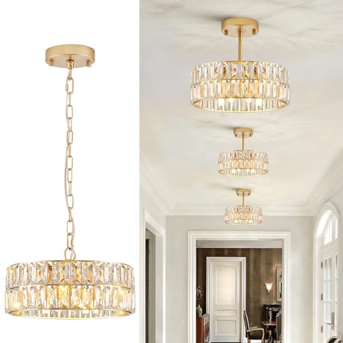 Gold Crystal Chandelier 12" 4