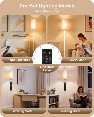 Dimmable Floor Lamps for Living Room with Remote and Foot Switch