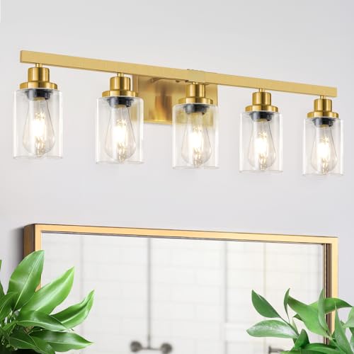 5 Light Gold Bathroom Vanity Light