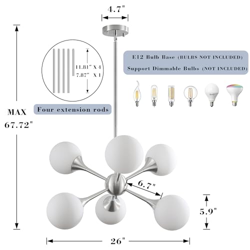 26" Sputnik Chandelier 6