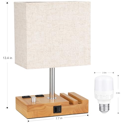 Wood Grain Table Lamp for Bedroom