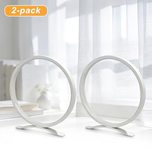 White Modern Circle Table Lamp
