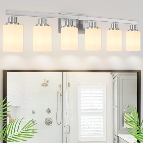 6 Light Bathroom Vanity Light Nickel Bathroom Vanity Lights 36.8in