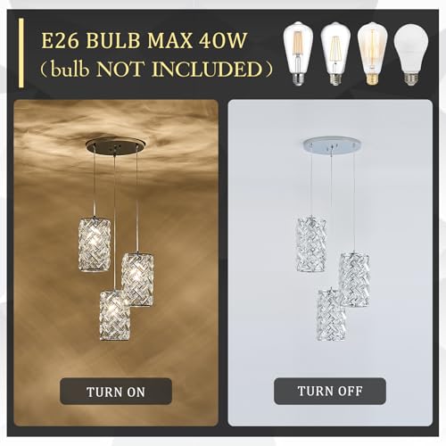 Chrome Crystal Cluster Pendant Light