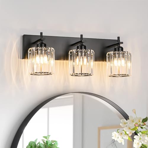 Black Crystal Bathroom Vanity Lights