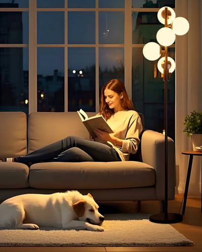 64IN Dimmable Black Floor Lamp (5 Count)