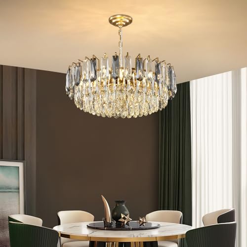 23.6" Modern Crystal Chandelier Gold 3