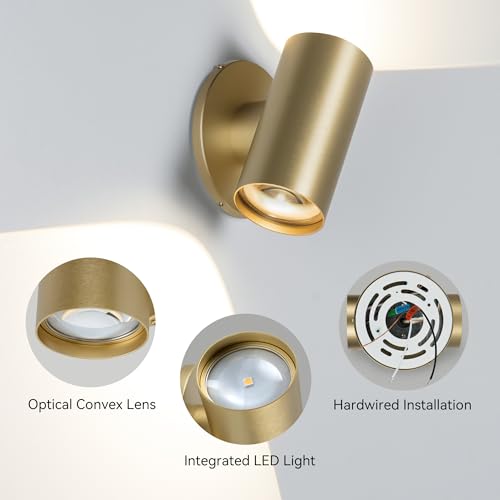 Indoor Wall Sconce Bright Up Down Movie Theater Wall Lights Gold