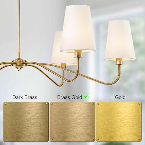 47'' Brushed Brass Chandelier with Shades