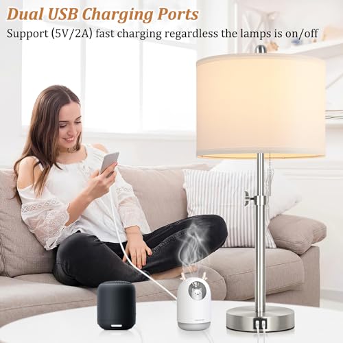 Table Lamp Set of 2 for Bedroom (2 Count)