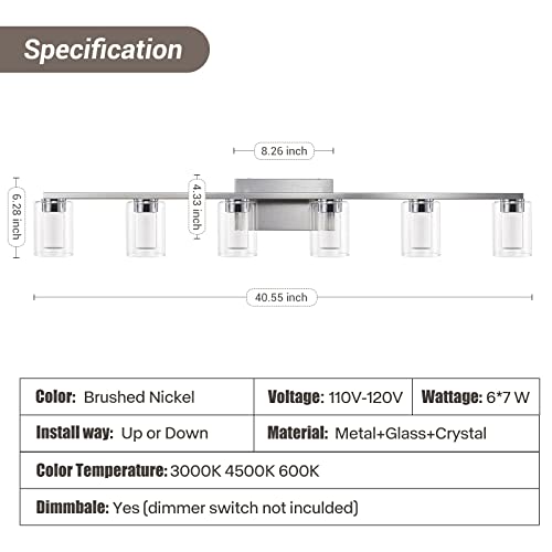 Brushed Nickel 6 (6 Count)