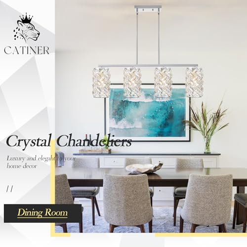 40" Chrome Crystal Linear Chandelier