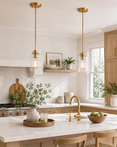 Brass Pendant Lights Kitchen Island 2 Pack (2 Count)
