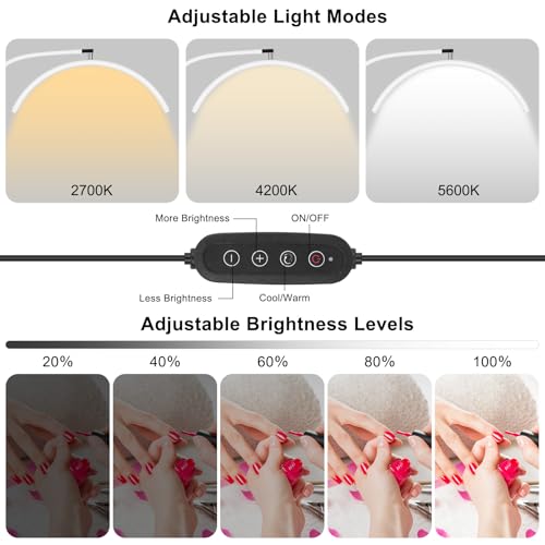 Professional Half Moon LED Desk Light for Nail Techs & Artists