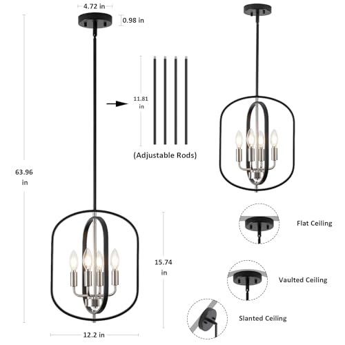 Black Nickel Chandelier Light
