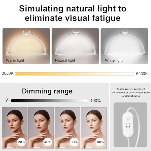Large 29 inch Half Moon Light for Nail Desk