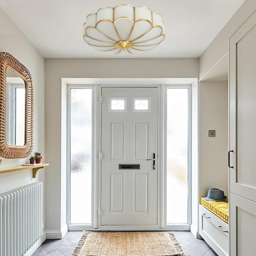 Mid Century Modern Brass Ceiling Light Fixture