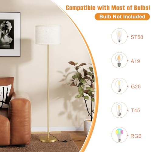 60'' Modern Floor Lamp with Shade