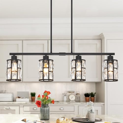 Crystal Pendant Light Fixture for Kitchen Island Dining Room