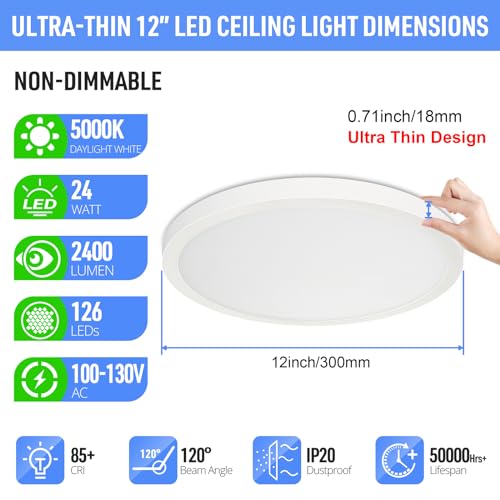 LED Flush Mount Ceiling Light Fixture