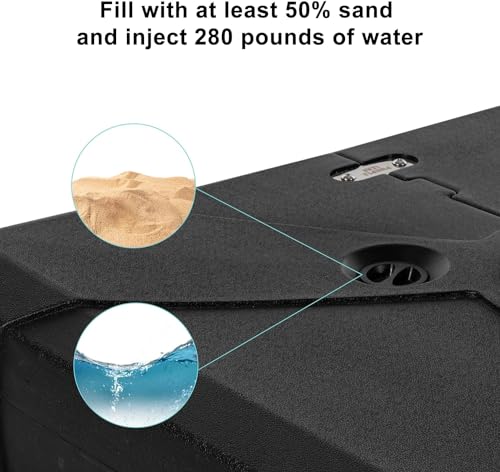 Patio Umbrella with Base 12ft Solar LED Light Double Top