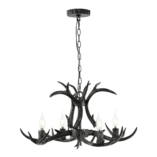 Eldora 4 Light Resin Antler Chandelier 26"