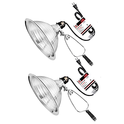 18 2 6 FT Clamp Lamp Light with Detachable 8.5 Inch Aluminum Reflector (2 Count)