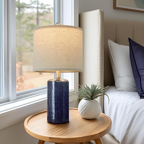 Small Table Lamps Set of 2 for Living Room 20.25" Blue Lamps Bedside Lamps (2 Count)