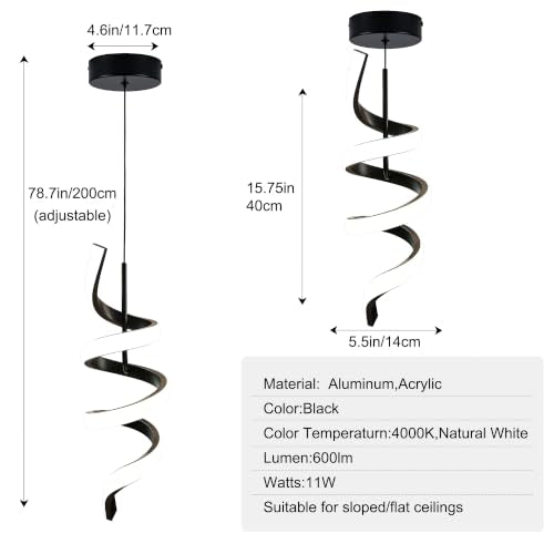 Spiral Modern LED Pendant Lighting