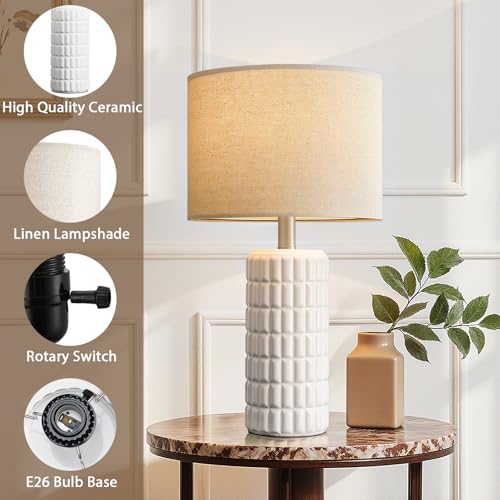 23" Modern Ceramic Table Lamps Set of 2 (2 Count)