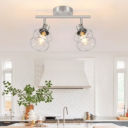 2 Light Brushed Nickel Semi Flush Mount Ceiling Light