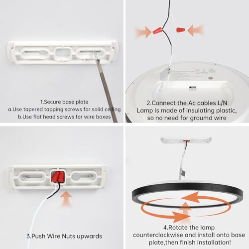 10 Inch LED Flush Mount Ceiling Light Fixture
