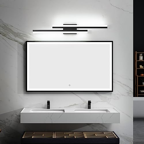 32 Inch LED Vanity Light Black Bathroom Light Fixtures Over Mirror Modern Bath Lighting Bar 5CCT