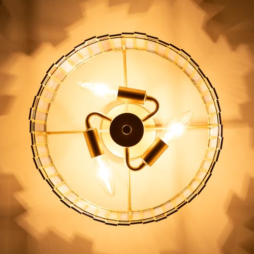 3 Light Tiffany Semi Flush Mount Ceiling Light